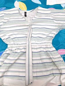 Striped V-Neck Tunic Top