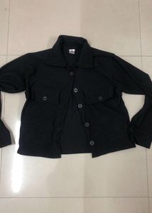Black Button-Down Long Sleeve Shirt