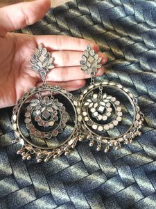 Mirror Chandbali Earrings ✨