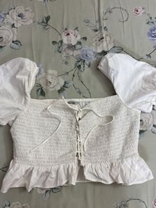 Guess White Crop Top