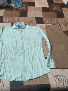 Men's Casual Shirt and Trousers Set
