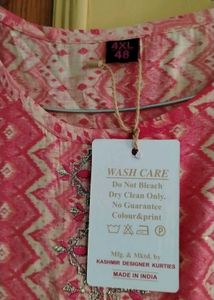 Pink Chevron Print Kurta