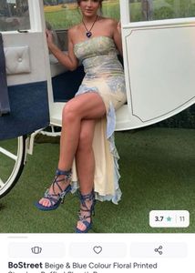 BoStreet Floral Print Strapless Dress