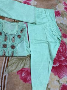 Elegant Mint Green Embroidered Kurta Set