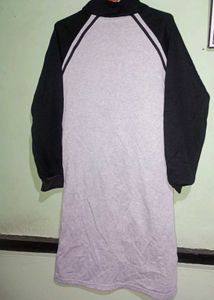 Warm Grey Sweatshirt Like Dress