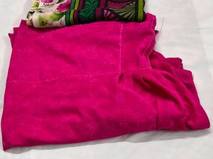 Vibrant Floral Pink Print Dupatta, Chudidar