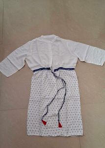 White Vasecoat &amp; Blue Maxi Dress