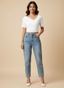 Chic White Wrap Top 🤍