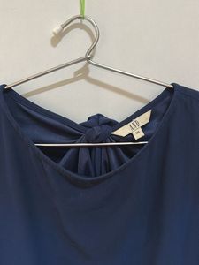 Elegant Navy Blue Peplum Top