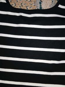 Striped Square Neck Crop Top
