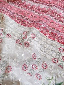 White Floral Print Wrap Kurta