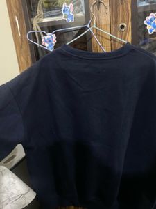 Cute Bear Graphic Navy oversized Sweatshirt