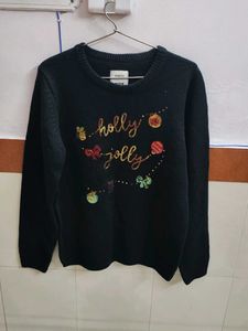 Black Holly Jolly Christmas Sweater