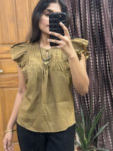 Stylish Olive Green Tunic Top