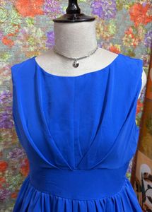 Vibrant Blue A-Line Fit &amp; Flare Dress