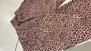 Brand New Pink Leopard Print Wide Leg Pants