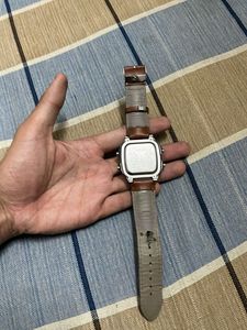 Retro Digital Watch with Leather Strap