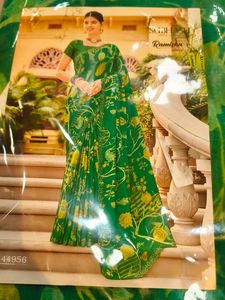 Beautiful Green Floral Saree