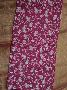 Elegant Maroon Floral blouse material