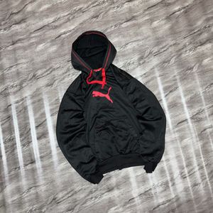 Puma Black Hoodie with Red Logo