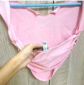 Pink Ruched Crop Top with Rhinestone Detail