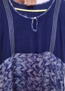 Blue Printed Midi Dress