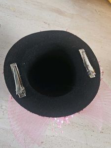 Sparkling Pink Hair Clip with Feathers