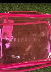 HUDA Beauty Pink Clear Travel Case