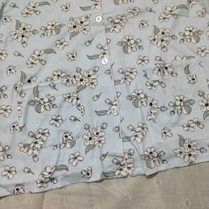 Blue Floral Print Kurta