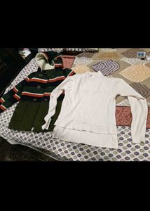 Striped Hooded Jacket & Cream Top