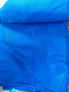 Blue Embroidered Dress Material