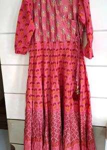 Pink Floral Print Kurta