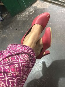 Stylish Red Block Heels