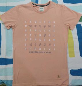 Men's Peach T-Shirt with Unique Graphic