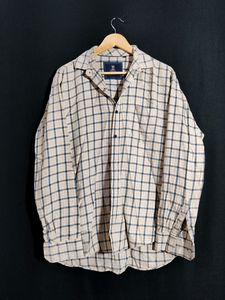 Beige checks Casual Shirt(men's)