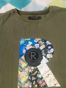 Olive Green "R" Graphic Sweatshirt