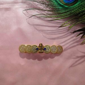 Gold-Plated Lakshmi Elephant Hair Clip