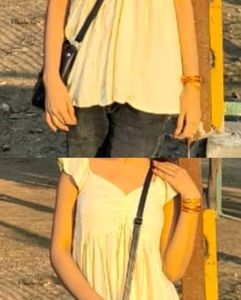 butter yellow babydoll top