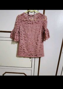 Mauve Days Faballey Pink Lace Top