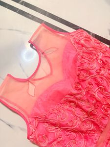 Stunning Coral Embroidered Gown