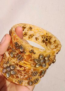 Exquisite Floral Embellished Bangles