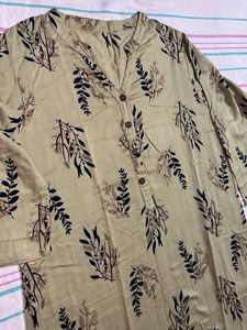Floral Print Button-Down Kurta