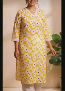Yellow Floral Print Kurta set