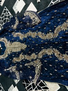 Stunning Navy blue sharara kameez