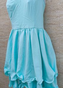 Light Blue Tiered Mini Dress