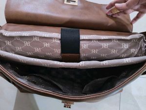 Stylish Tan Faux Leather Handbag
