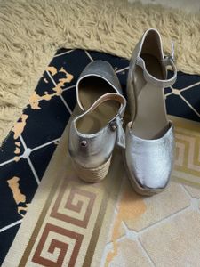 Silver Wedge Heels
