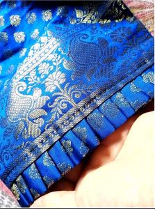 UnUsed ExquisiteRoyalBlu BrocadeBlouse-40"BustSiz