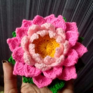 Handmade Crochet Lotus asan for pooja