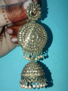 Gold-toned Jhumka Earrings